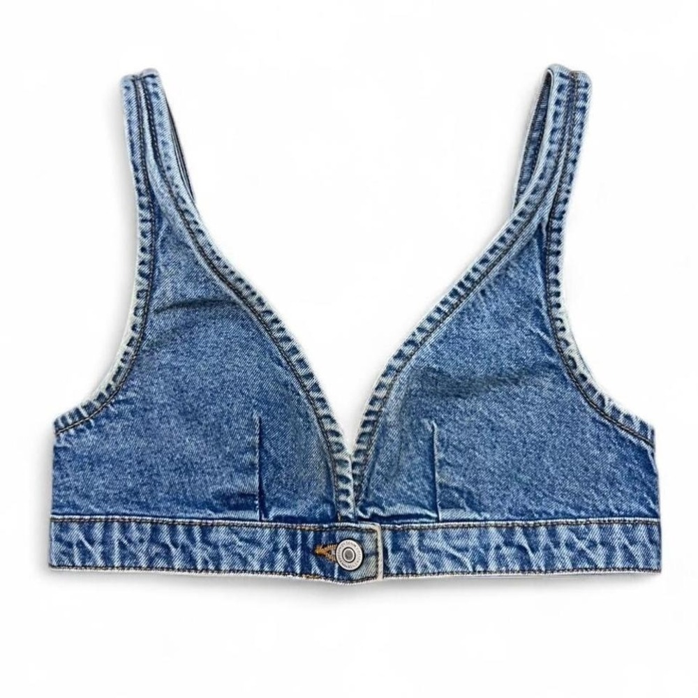 Cotton On Denim Bralette‎ Top Size XS Boho Western Preppy